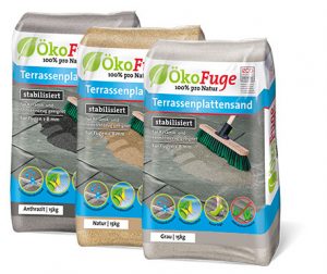 Ökofuge Terrassenplattensand 3 Farben Verkaufsverpackung